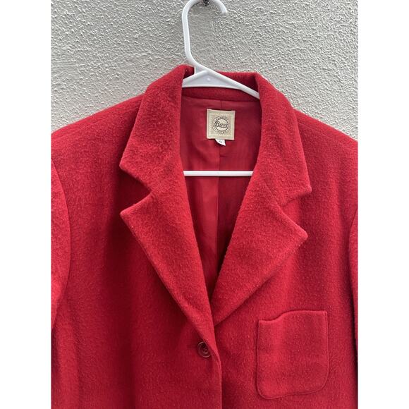 G. H. Bass & Co Womens Coat Size Small Red Wool Long Sleeve Button Up Collared - Picture 4 of 15
